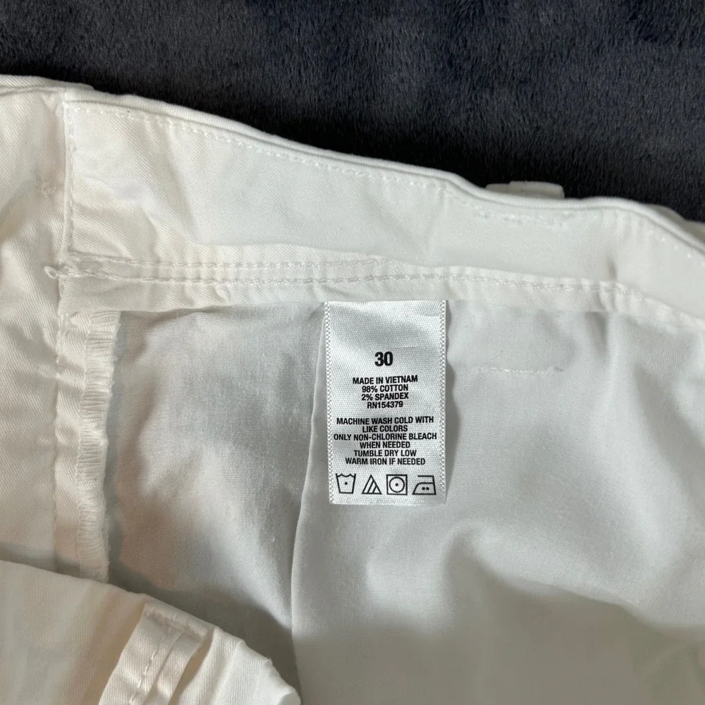 Aeropostale‎ Chino Shorts Mens 30 White Flat Front Cotton Stretch Casual 1718